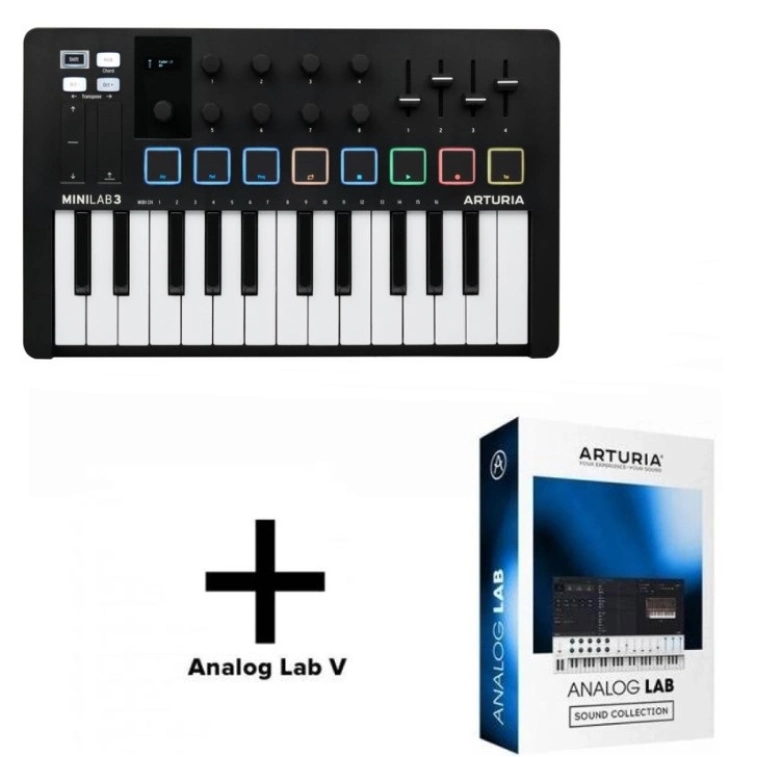 Midi-клавіатура Arturia MiniLab 3 Black Edition + Arturia Analog Lab V