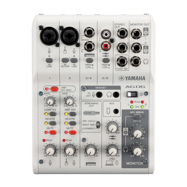 Фото №1 Микшерный пульт Yamaha AG06MK2 (White)
