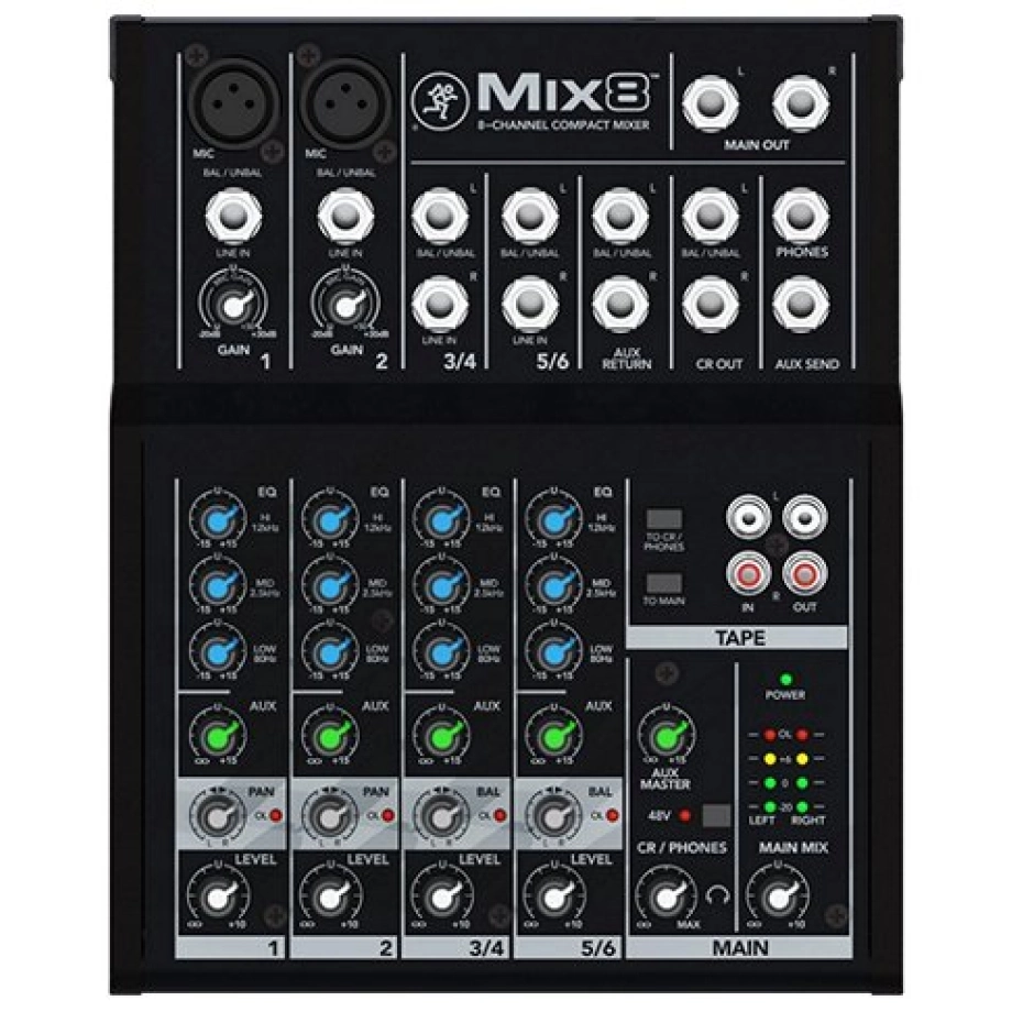 Mackie Mix8 8チャンネルミキサー Мікшерний пульт Mackie MIX8 — купити в інтернет-магазині PRODJ