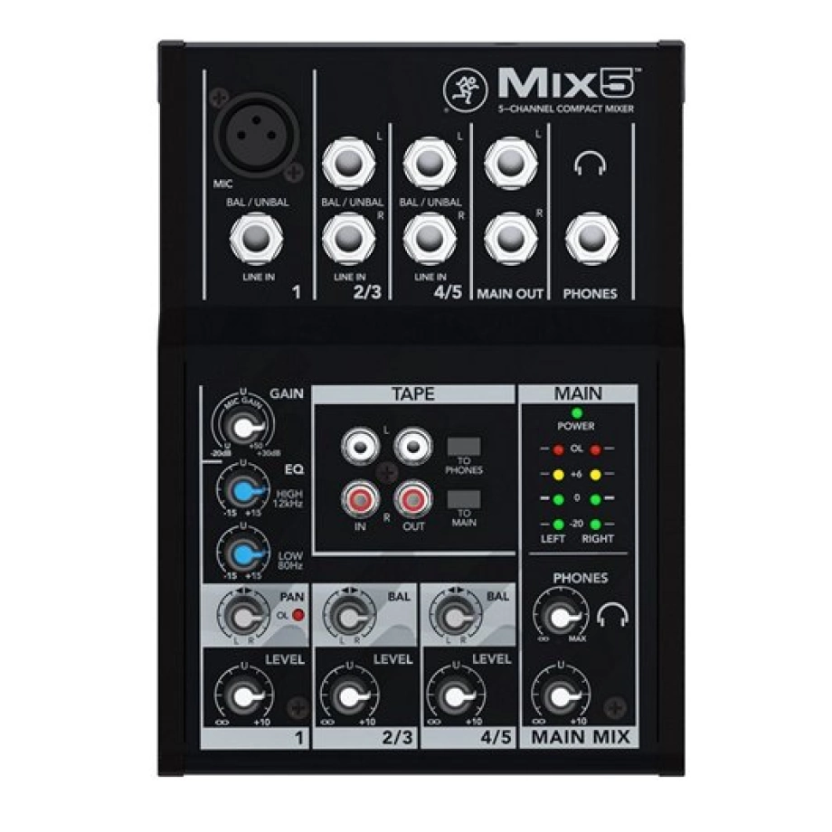 Mackie Mix5 5チャンネルミキサー+オーディオケーブル類 Купить микшерный пульт Mackie MIX5 в интернет-магазине PRODJ по