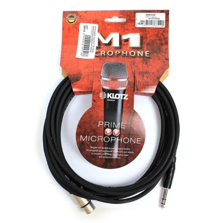 Коммутация KLOTZ M1 PRIME MICROPHONE CABLE XLR FEMALE - BALANCED JACK 5 M