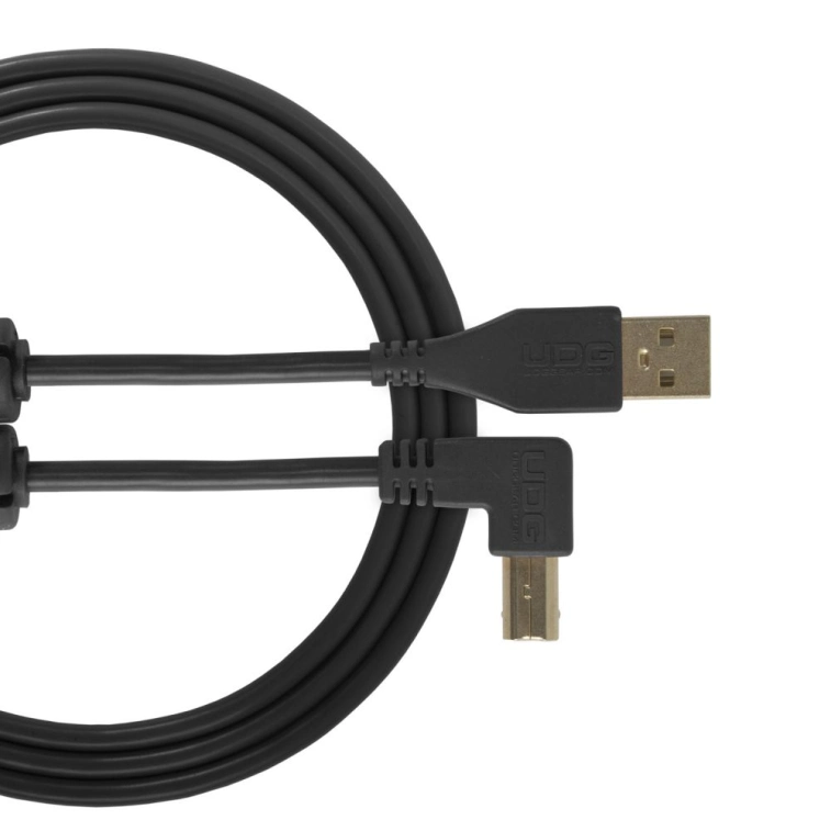 Комутація UDG Ultimate Audio Cable USB 2.0 A-B Black Angled 1m