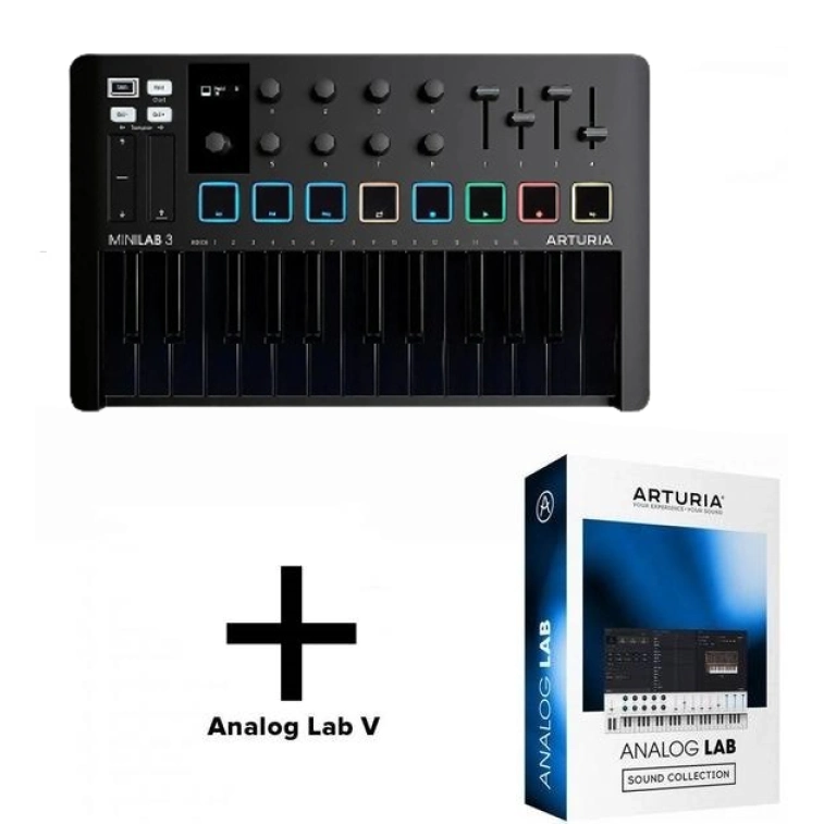 Midi-клавіатура Arturia MiniLab 3 Deep Black + Arturia Analog Lab V