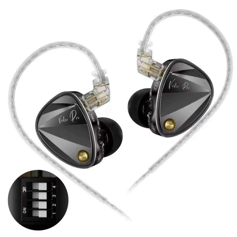 Фото №1 Навушники для аудіофілів KZ Audio VADER PRO BLACK Tuning Edition NO MIC