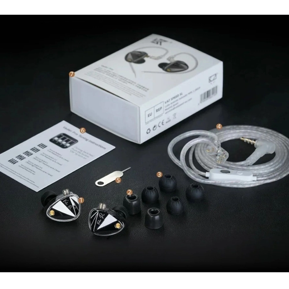 Фото №5 Навушники для аудіофілів KZ Audio VADER PRO BLACK Tuning Edition NO MIC