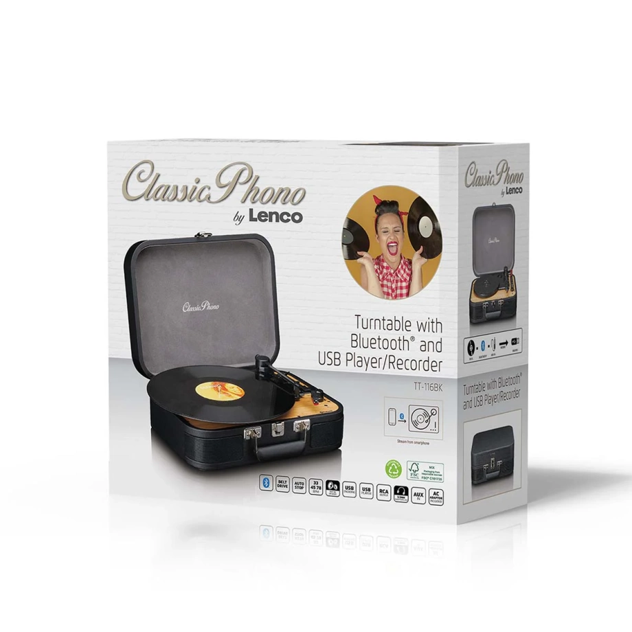 Фото №9 Програвач вінілу LENCO CLASSIC PHONO TT-116BK