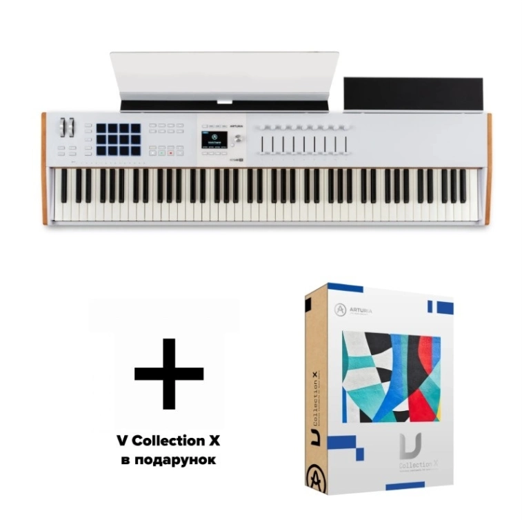 Фото №1 Midi-клавіатура Arturia KeyLab 88 mk3 White + V Collection X Фото №1 Midi-клавіатура Arturia KeyLab 88 mk3 White + V Collection X
