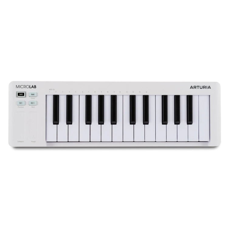 Фото №1 Midi-клавіатура Arturia MicroLab Mk3 White Фото №1 Midi-клавіатура Arturia MicroLab Mk3 White