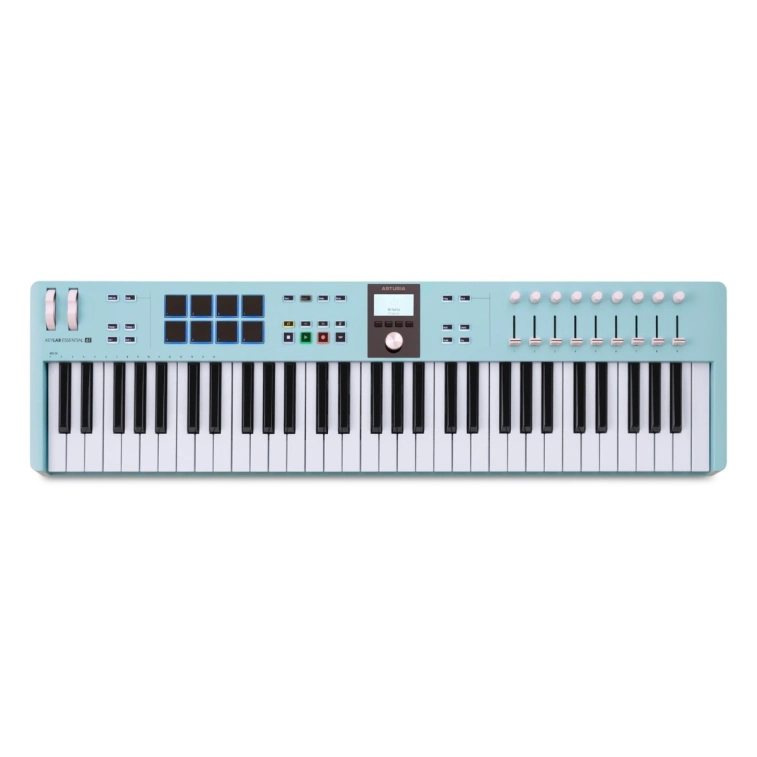 Фото №1 Midi-клавіатура Arturia KeyLab Essential 61 mk3 Aqumarine Фото №1 Midi-клавіатура Arturia KeyLab Essential 61 mk3 Aqumarine